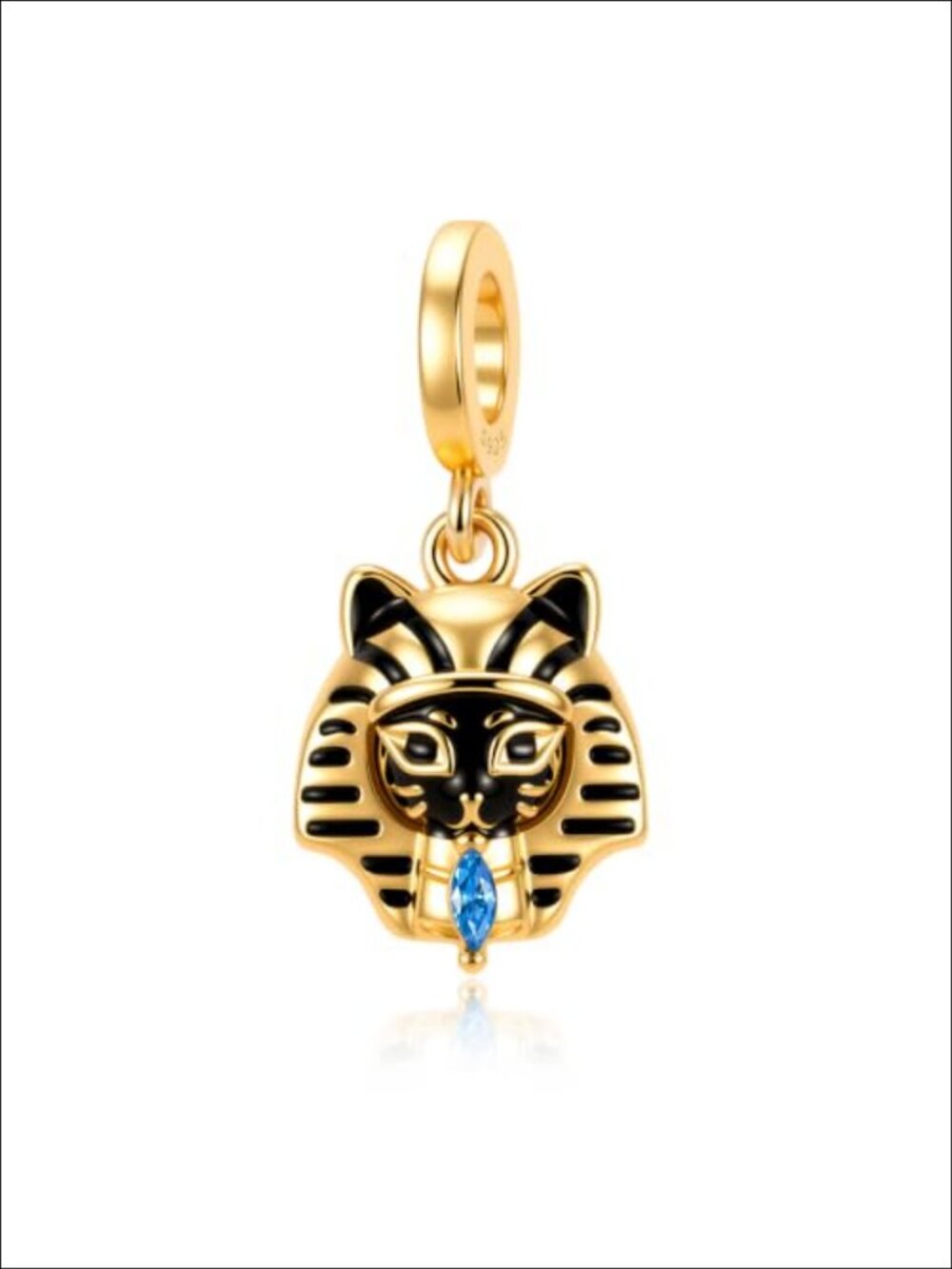 925 Sterling Silver Egyptian Cat Charm Bead for Bracelets & Necklaces